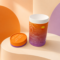 Boîte en tube de papier orange de qualité supérieure pour poudre de complément alimentaire, sachets de boissons et emballage de coffret cadeau bien-être