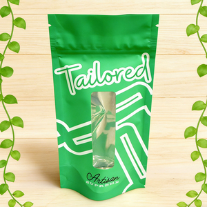 Bolsa de Fondo Plano Personalizada con Impresión, Reutilizable, Laminada, Impermeable, para Empaque de Café y Té con Ventana - Product Image 1