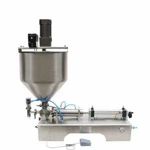 Semi Auto Quantitative Single Nozzle Horizontal Pneumatic Piston G1WG30-300ml Juice Tomato Paste Heating Mixing Filling Machine