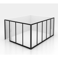 Verre de séparation de bureau avec portes, panneaux muraux transparents, gazon et murs artificiels pour entrepôt et bureau