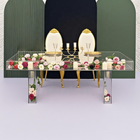 Ensemble de table à manger rectangulaire en acrylique transparent pour salle à manger, 6 places, design moderne et minimaliste