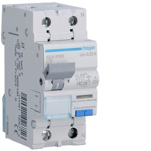 Interruttore Automatico Miniaturizzato Compatibile con Hager Rcbo 1P+N 10A Tipo A 30Ma Curva C 4500A - Product Image 1