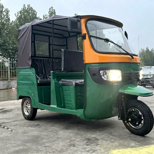 รถสามล้อไฟฟ้าสำหรับผู้โดยสาร 48V 501-800W แบบเปิดประทุน 3 ที่นั่ง โครงเหล็ก ได้รับการรับรองมาตรฐาน DOT สีดำพร้อมหลังคาสีเหลือง - Product Image 1