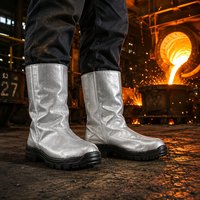 Bota de Seguridad Profesional Resistente a Altas Temperaturas, Aluminizada, Protección Contra Calor Radiante, Calzado Ignífugo para Fundición
