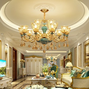 BAHE europeo <span class=keywords><strong>classico</strong></span> Hotel <span class=keywords><strong>moderno</strong></span> lampadari a soffitto di cristallo di lusso in lega di zinco lampadari e luci a sospensione Led - Product Image 1