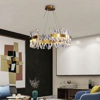 Grands lustres nordiques modernes et personnalisés en or pour chambre à coucher, salon, plafonnier suspendu led k9, lustre en cristal de luxe
