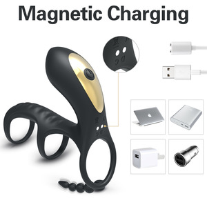 Vòng khóa nam 10 tần số mút lưỡi liếm rung + không dây điều khiển từ xa sạc sản phẩm dành cho người lớn - Product Image 3