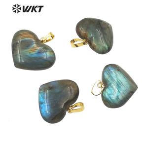 WT-P1506 Elegant Natural Bright Heart Shape <strong>Labradorite</strong> <strong>Pendant</strong> Women Fashion Charm Jewelry <strong>Labradorite</strong> <strong>Pendant</strong> - Product Image 2