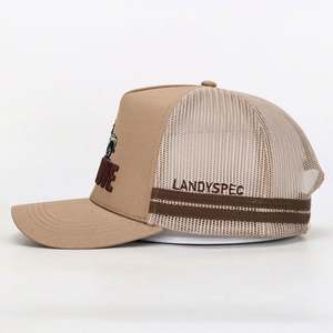 Gorra de béisbol de malla de algodón de 5 paneles de alta calidad con logotipo bordado y patrón de letras, personalizada, decorativa, de moda, al por mayor - Product Image 4