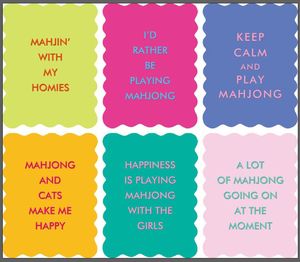 Cartes <span class=keywords><strong>de</strong></span> Mahjong en PVC Épais et Colorées avec Bord Ondulé en Forme d'Éventail et Proverbes Amusants – Accessoires <span class=keywords><strong>de</strong></span> Mahjong Mignons - Product Image 4