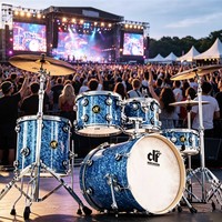 PVC Drum Set Percussion Instrument Adult Size 5 Pieces for Professional Musician