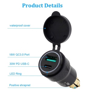Prise étanche 12V/24V Din Hella pour charge rapide 3.0 <span class=keywords><strong>chargeur</strong></span> <span class=keywords><strong>USB</strong></span> et adaptateur d'alimentation de type C pour <span class=keywords><strong>moto</strong></span> <span class=keywords><strong>BMW</strong></span> - Product Image 2