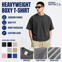 Camisetas de Hombre MA8069 con Logotipo Personalizado, Talla Grande, 260 g/m², Corte Cuadrado, Algodón, Ropa Urbana, Marca Blanca, Pedidos OEM
