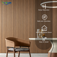 Panneaux acoustiques minimalistes à lattes en MDF, panneau jaune 240x60cm, placage de bois technique noyer, panneaux muraux acoustiques à lattes en bois pour extérieur
