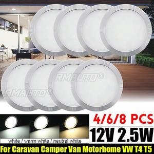2/4/6/8PCS 12V LED Plafonnier Rond de Voiture, Lampe Intérieure pour VW T4 T5 Camper Van Caravan Motorhome Boat RV Van - Product Image 1
