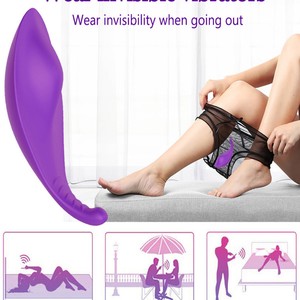 Vibrateur <span class=keywords><strong>de</strong></span> stimulation clitoridienne pour femmes avec télécommande via application, à porter à distance, design papillon, jouet sexuel pour adultes - Product Image 3