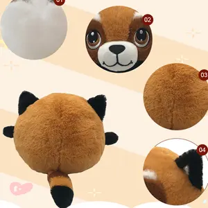 Jouets en peluche rond de panda rouge, Design à la mode, décoration de la maison, cadeau de décompression pour bébé