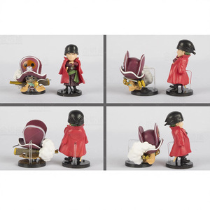 Ensemble de figurines d'anime Q Version One Piece 9 pièces de 8 cm, tenue de <span class=keywords><strong>cowboy</strong></span> rouge, Luffy Zoro Nami Sanji Chopper, équipage complet, jouet de collection en PVC - Product Image 2