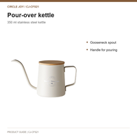 Ensemble moulin à café manuel portable Circle Joy avec meules en céramique, kit pour café filtre, bouilloire 350 ml, filtre à café en acier, tasse à café et étui de transport