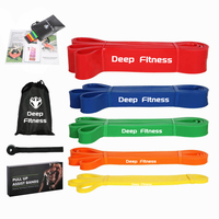 Logotipo personalizado 208Cm Fitness Circle Bands Resistencia Ejercicio Estiramiento Bandas elásticas Set/Goma Ejercicio Power Pull up Band