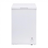 Congélateur coffre autonome 99L à dégivrage automatique, double température, panier de rangement amovible, pour extérieur et garage