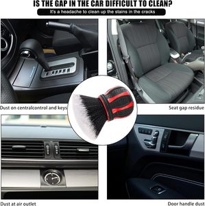 แปรงปัดฝุ่นรถยนต์ทรงกลม พลาสติกสีดำ/น้ำเงิน ขนแปรงนุ่ม ด้ามจับโค้ง สำหรับทำความสะอาดภายใน ขนาดใหญ่ ขายส่ง - Product Image 3