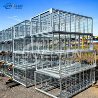 Cage à poules et poulailler en acier allié avec roues, facile à déplacer, revêtement poudré, capacité de 1000 kg
