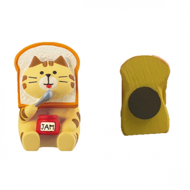 Eating bread cat refrigerator sticker