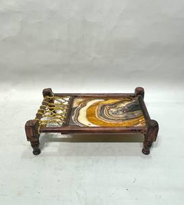 ถาดเสิร์ฟลายหินอ่อนแบบดั้งเดิม ถาดเสิร์ฟไม้ทำมือที่ได้รับแรงบันดาลใจจากดีไซน์อินเดียโบราณ - Product Image 3