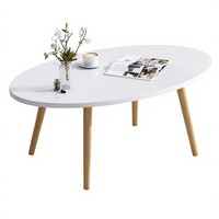 Table basse de rangement minimaliste moderne pour salon, table d'appoint de style nordique avec motif marbré et pieds en bois massif, pour une maison créative