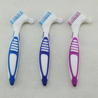 TC008 Zogear Brosse à dents en nylon rigide pour prothèses dentaires, Brosse de nettoyage pour fausses dents