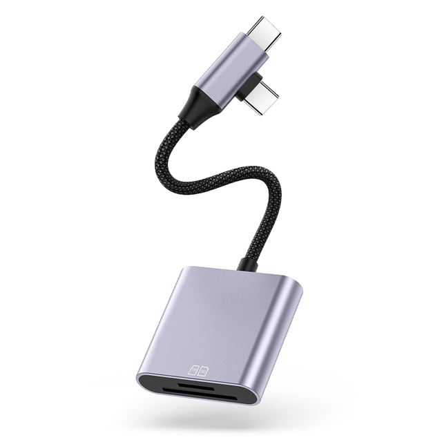 Metal SD Card Reader Built-in Dual Lighting & USB-C Connector Card Adapter With SD Micro USB C Slots Camera Memory Card Viewer