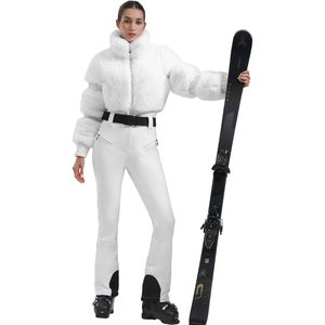 Combinaison de ski pour femme, une pièce, en fausse fourrure, 2200g/m², peluche 15k, respirante, moelleuse, vêtements d'hiver - Product Image 3