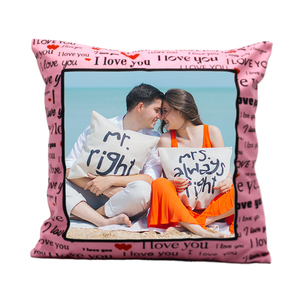 40x40cm Sublimation I <strong>LOVE</strong> YOU Words Pattern Peach Skin <strong>Pillow</strong> Case Blank Custom Romance Couple <strong>Pillow</strong> Sham for Valentine's Day - Product Image 6