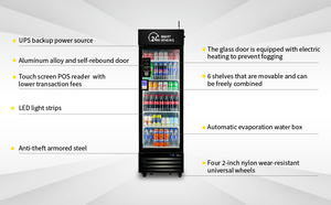 HAHA Vending Black Vending Machine Fresh Food Snacks Beverages AI Vending Machine for Office School Hospital Gym 360 <b>mini</b> - Product Image 3