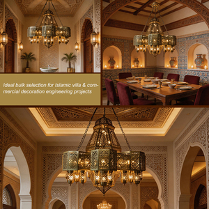 Lámpara de Araña LED de Hierro con Diseño Árabe Islámico Tallado, de Alta Gama, para Salón Principal, <span class=keywords><strong>Hotel</strong></span> o Mezquita - Product Image 3