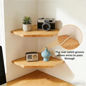 Étagère murale triangulaire en bois Shoki, style nordique, rangement d'angle, organisateur durable à plusieurs niveaux - Product Image 3