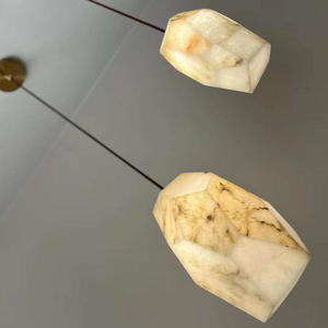 Minimalista estilo moderno decoración interior Comedor Cocina isla pasillo Led latón alabastro gota colgante Luz - Product Image 6