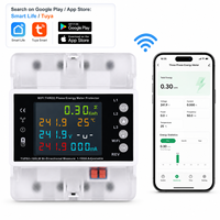 Pemutus Sirkuit Tiga Fasa Pintar WiFi Tuya Langsung dari Pabrik 4P 100A Pelindung Tegangan Pengukur Energi Sakelar Kontrol Rel Din