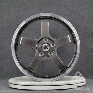 722Auto Noir brillant Monobloc Forgé 19-21 <span class=keywords><strong>5</strong></span> branches Léger de course 5x112/5x120/5x130 pour jante Porsche 718 Cayman GT4 - Product Image 1