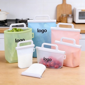 Sac de conservation alimentaire en silicone réutilisable, sans BPA, écologique, durable, portable et anti-fuite pour lait maternel et aliments, vente en gros - Product Image 1