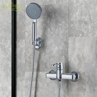 Mitigeur de douche mural en chrome poli, robinet de douche à poignée unique avec inverseur, eau chaude et froide, pour salle de bain