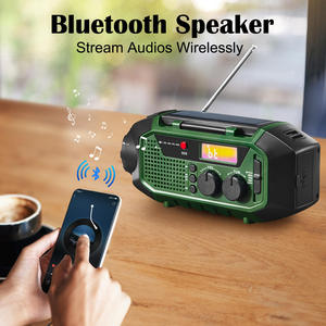 Radio multifonctionnelle AM/FM/SW avec alerte météo, chargeur solaire à manivelle, lampe torche, batterie externe, portable pour le camping en plein air - Product Image 3