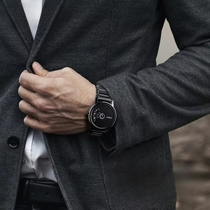 Reloj de Hombre Minimalista Creativo Nuevo OEM ODM, Esfera Giratoria Sin Agujas, Diseño de Acero Inoxidable, Casual, de Negocios, Luminoso, de Cuarzo - Product Image 2