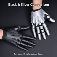 Gant segmenté noir imprimé en 3D, style Mecha Viper personnalisé, compatible avec Valorant, doigts mobiles, pour cosplay anime, style Mecha personnalisé