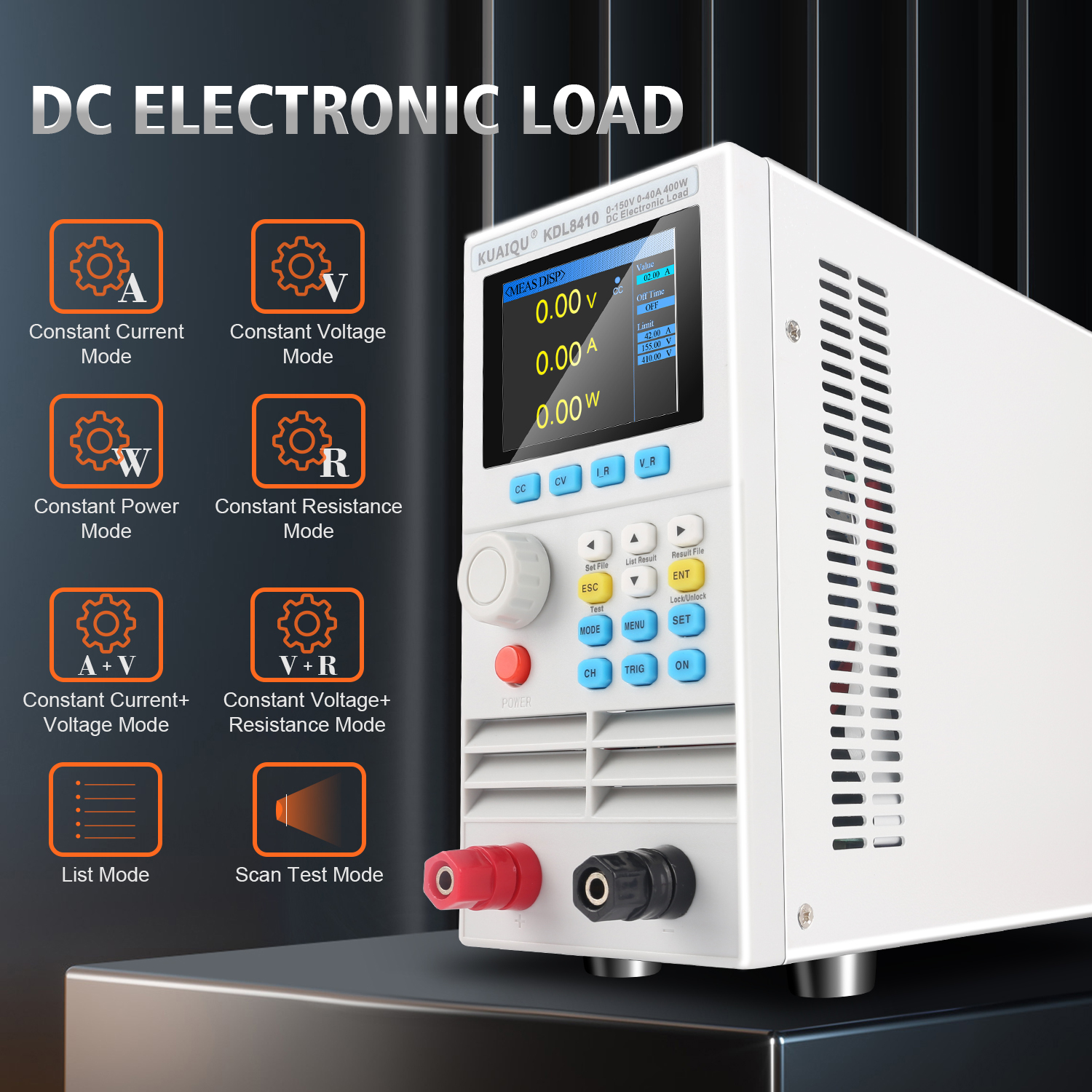 ET5410A+ Programmable DC Electronic Load 400W 150V 40A – Single-Channel Tester With TFT Screen, Battery Test & Multiple Modes