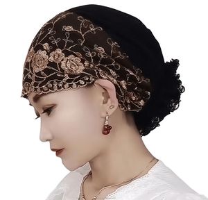 Nuevo pañuelo para la cabeza YASEEN para mujer, de encaje tejido de colores vivos, accesorio para el cabello oculto, gorro musulmán de dos colores, transpirable y - Product Image 4