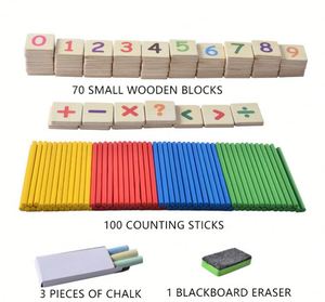 Nouveau jeu de comptage interactif Montessori en bois pour l'addition et la soustraction, boîte de jeu éducative pour enfants - Product Image 2