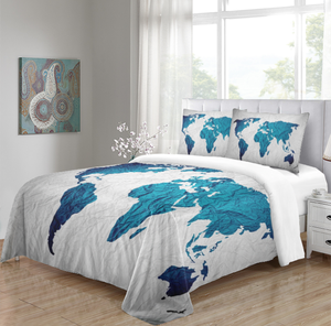 Ensemble de literie carte du monde King Queen Full Double Single Size <span class=keywords><strong>Splatoon</strong></span> Ensemble de housse de couette - Product Image 1