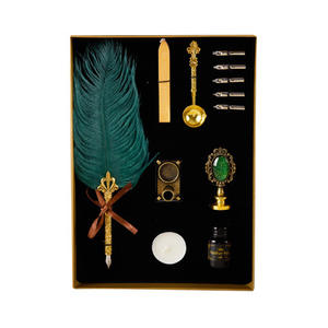 Ostrich Feather <b>Pen</b> Retro European Style Feather <b>Pen</b> Set Customized High Quality <b>Gift</b> <b>Pen</b> - Product Image 4